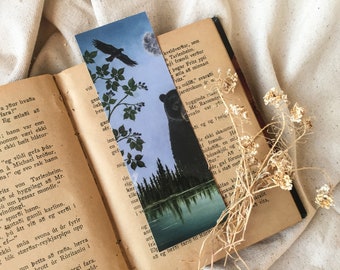 Artwork Bookmark - Painted Bookmark - Art Print Bookmark - Illustrated Bookmark - Paper Bookmark - Handmade Bookmark - Forest Bookmark