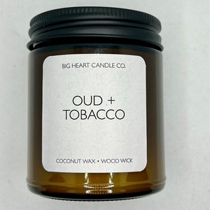 Oud + tobacco luxury coconut wax candle