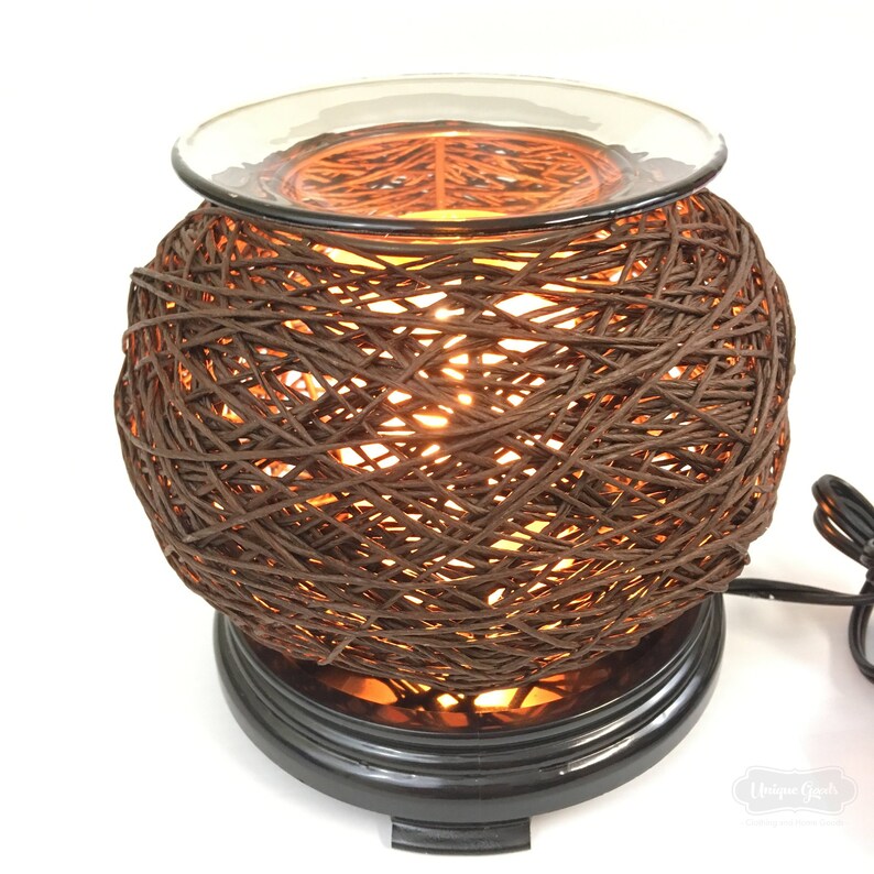 NEW Nest Fragrance Lamp Wax Tart Oil Warmer Electric Oil Burner Round FREE OIL
