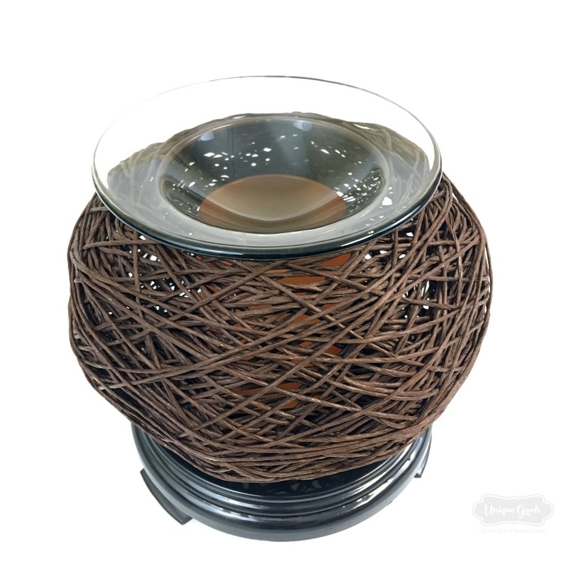 NEW Nest Fragrance Lamp Wax Tart Oil Warmer Electric Oil Burner Round FREE OIL