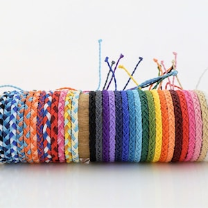 flat braided wax cord bracelet-friendship bracelet-waterproof adjustable macrame bracelet