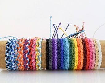 flat braided wax cord bracelet-friendship bracelet-waterproof adjustable macrame bracelet