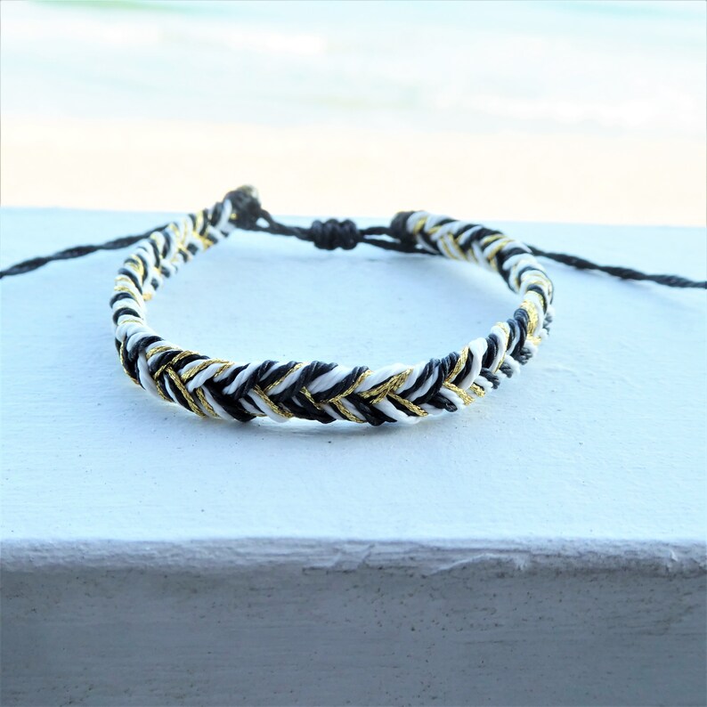 Flat braided wax cord braceletfriendship braceletmulticolor Etsy