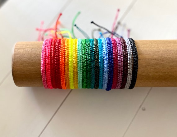 Flat Macrame Wax Cord Bracelet 