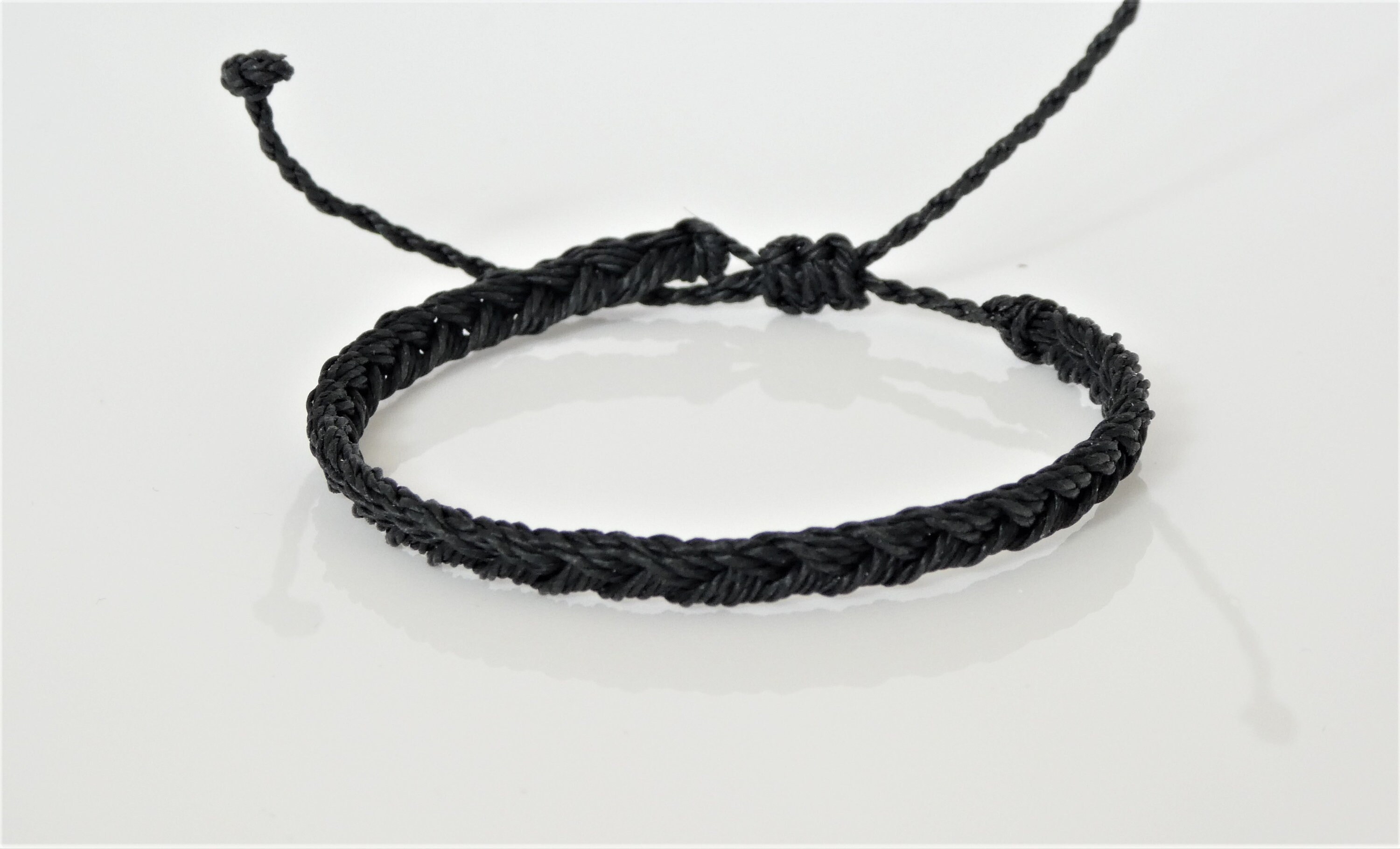 Solid Color Flat Braided Wax Cord Braceletfriendship Etsy