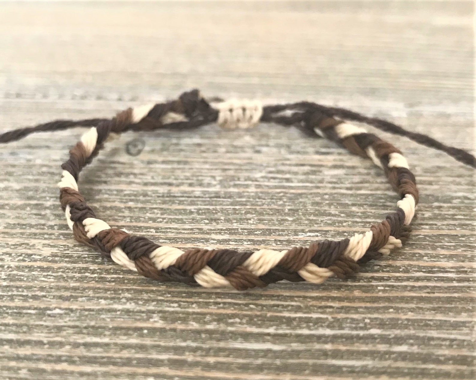 Flat Braided Wax Cord Braceletfriendship Braceletmulticolor Etsy