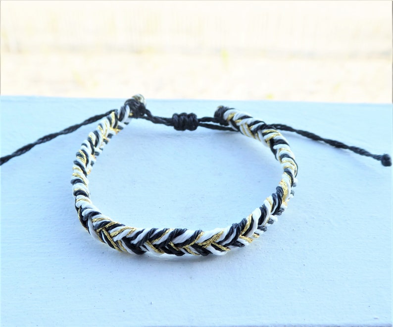 Flat braided wax cord braceletfriendship braceletmulticolor Etsy