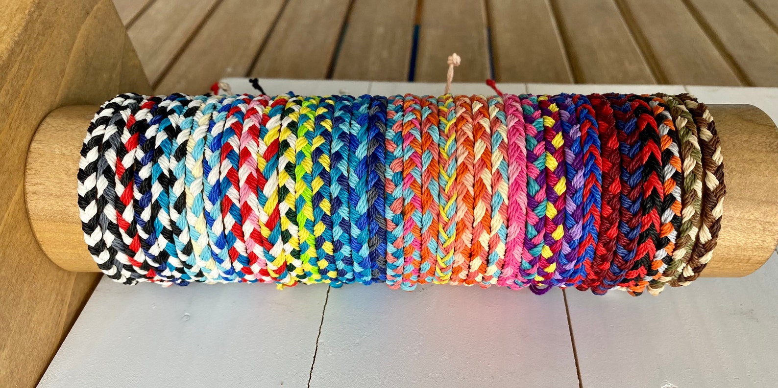 Flat Braided Wax Cord Braceletfriendship Braceletwaterproof Etsy