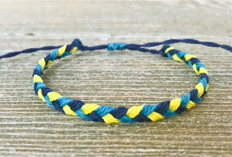 Flat braided wax cord braceletfriendship braceletmulticolor Etsy