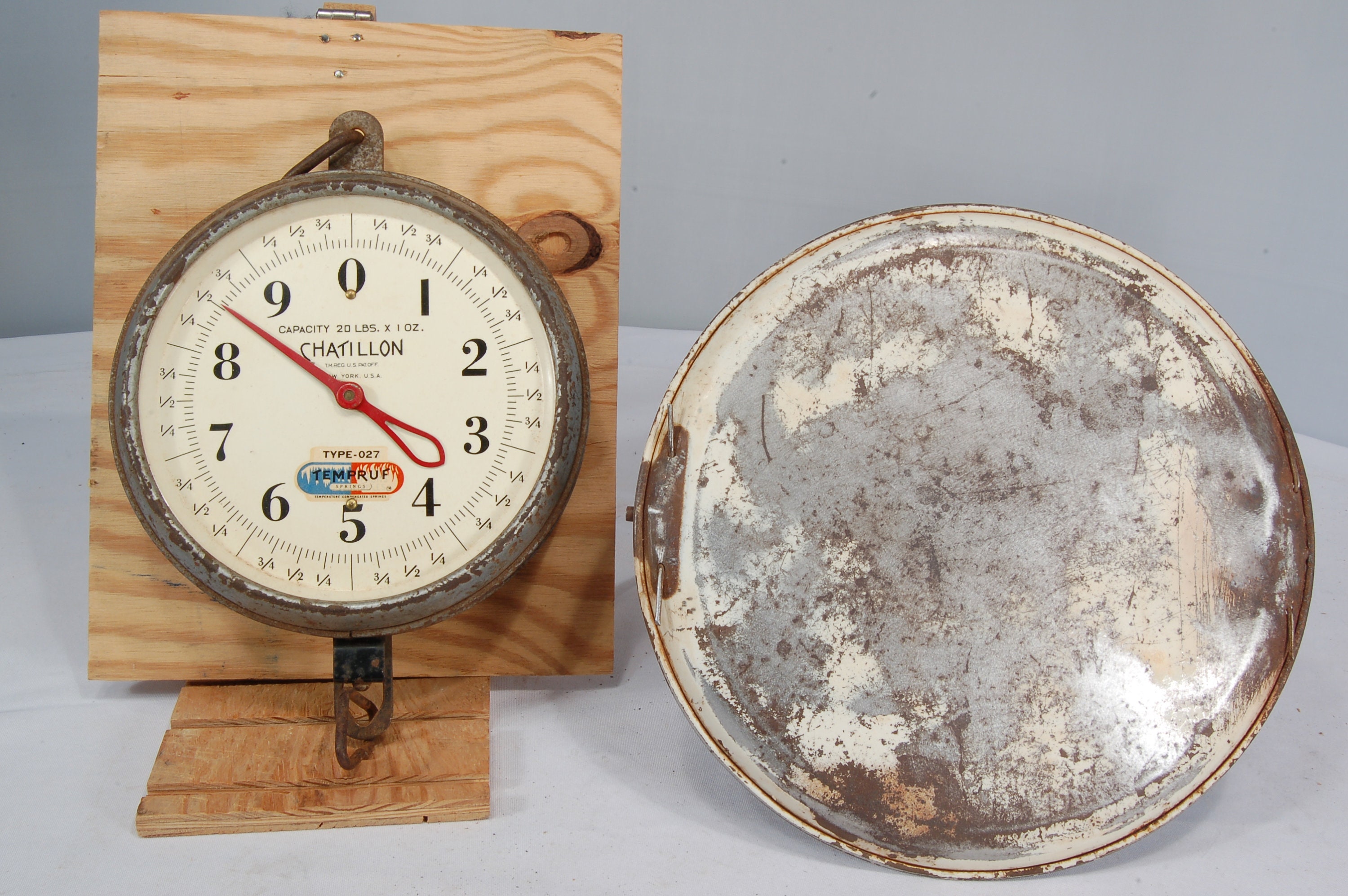 カタチ製作所　ビンテージ Vintage Catillion 20LB Hanging Produce Scale With Hook & Pan