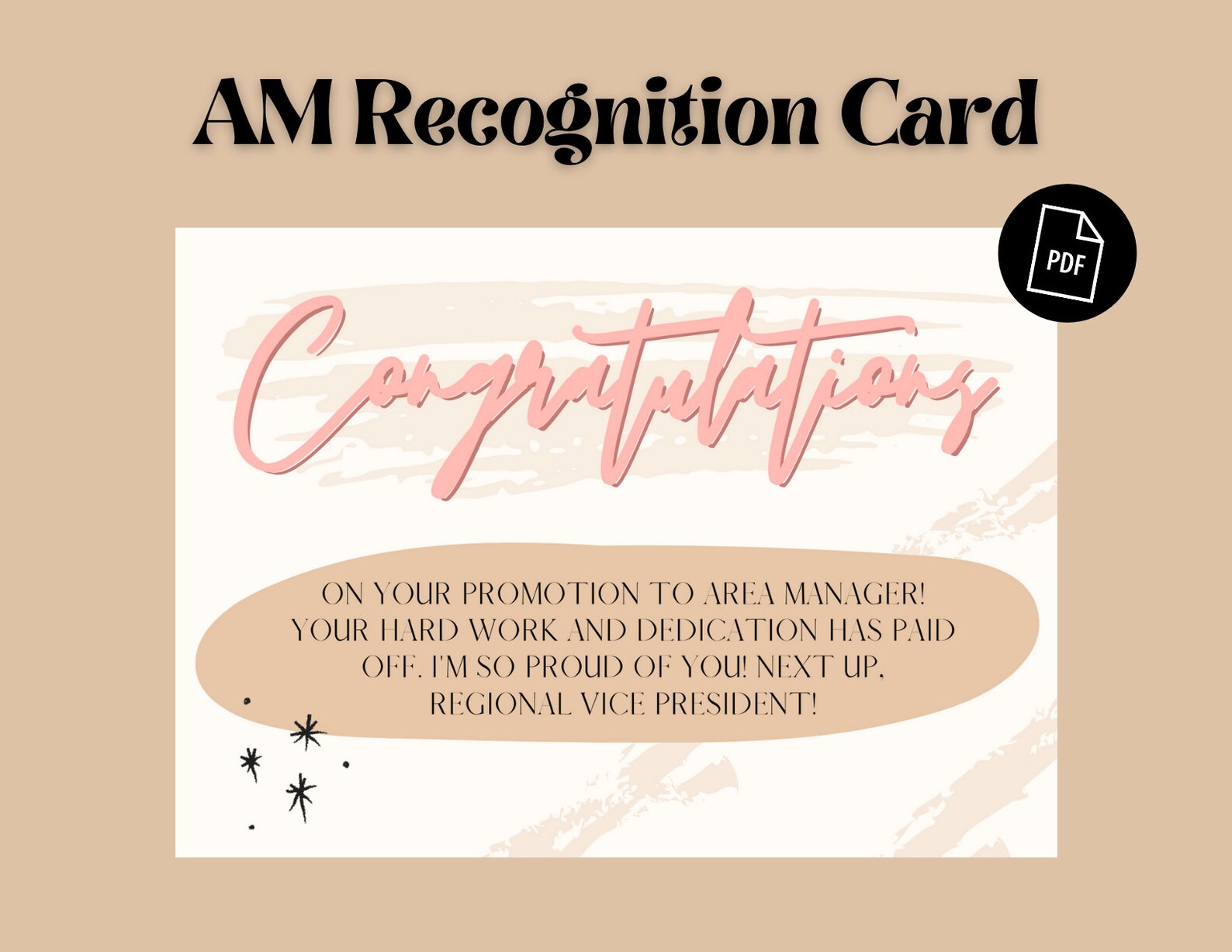 Arbonne Area Manager Recognition Card Promotion PDF Etsy
