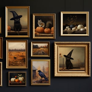 halloween art
gallery wall set
halloween party decor