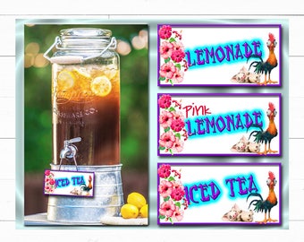 Moana Drink Labels | Moana Party Decorations Printable | Moana Birthday Decor | Disney Moana Party Printables | Instant Digital Download