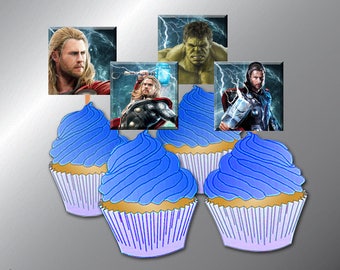 Thor Cupcake Toppers Printables | Thor Party Decorations | Thor Birthday Decor | Thor Cake Topper | Instant Digital Download