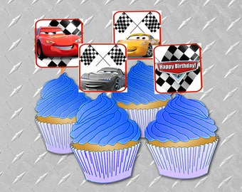 Cars Cupcake Toppers Printables | Cars Party Decorations | Cars Birthday Decor | Cars 3 Cake Topper | Instant Digital Download