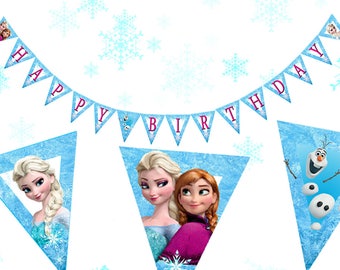 Frozen Banner | Frozen Party Decor | Frozen Birthday Decorations | Frozen Decor | Elsa Birthday | Printable Frozen Birthday Banner