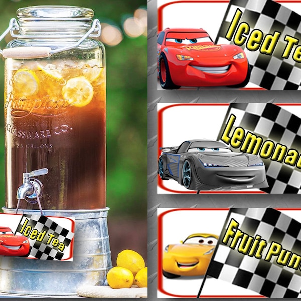 Lightning Mcqueen Drink Labels - Etsy