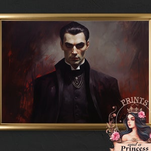 Dracula Art | Vampire Art | Dark Academia Decor | Halloween Wall Art Printable | Halloween Party Decor | Halloween Decorations Indoor