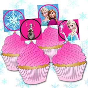 Frozen Cupcake Toppers Printables | Frozen Party Decorations | Frozen Birthday Decor | Frozen Cake Topper | Instant Digital Download