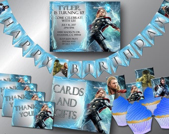 Thor Birthday Banner Printable | Thor Happy Birthday Banner | Thor Birthday Bunting | Thor Party Printables | Thor Party Decor | Digital