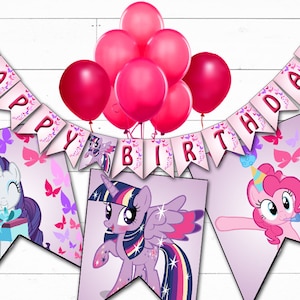 My Little Pony Birthday Decorations | My Little Pony Banner Printable | My Little Pony Party Supplies | Pony Birthday | Twilight Sparkle