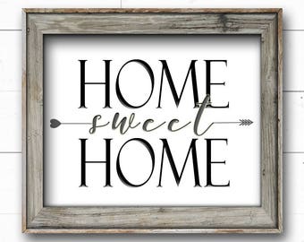 Farmhouse Sign Printable, Home Sweet Home Sign, DIY Farmhouse Sign, Joanna Gaines Sign, Rustic Wall Art, Rustic Printable Wall Decor Sign