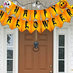 Happy Halloween Banner Halloween Party Decor Halloween Party Decorations Printable Halloween Decorations Halloween Banner Printable image 3