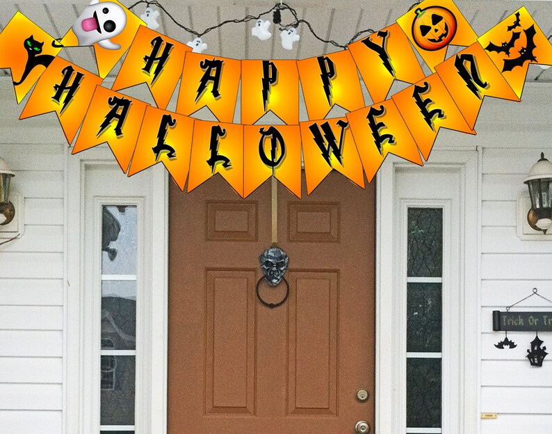 Happy Halloween Banner Halloween Party Decor Halloween Party Decorations Printable Halloween Decorations Halloween Banner Printable image 3