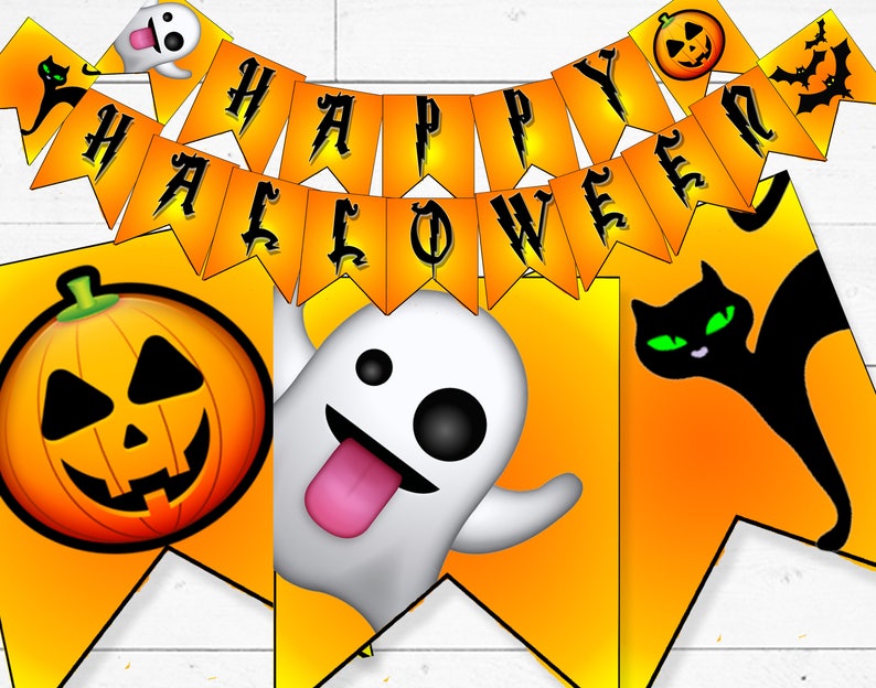 Happy Halloween Banner Halloween Party Decor Halloween Party Decorations Printable Halloween Decorations Halloween Banner Printable image 2