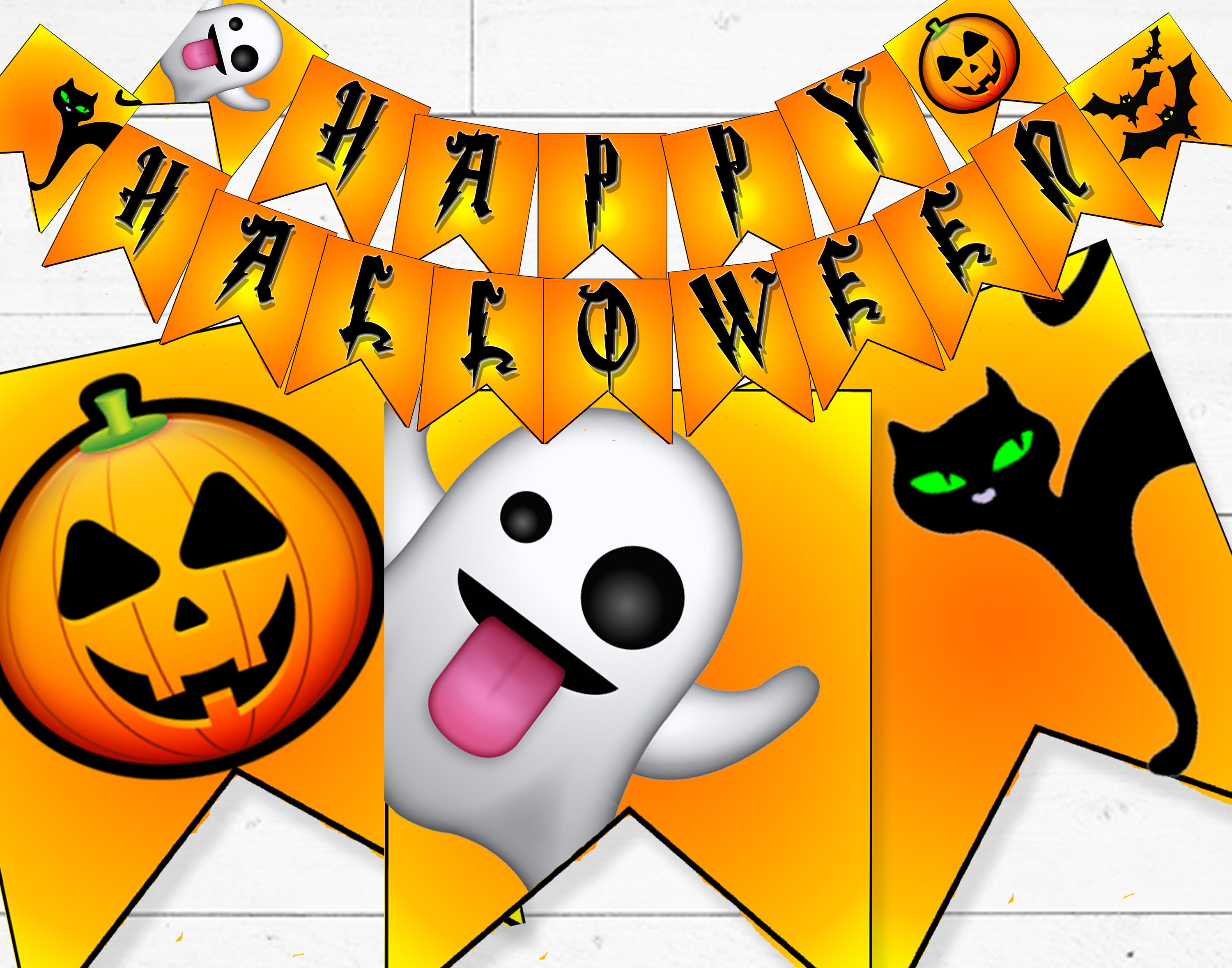 WirJouer Happy Halloween Banner - Spooky Party Decor With Bats & Pumpkins, 79 Inches Long - View #6