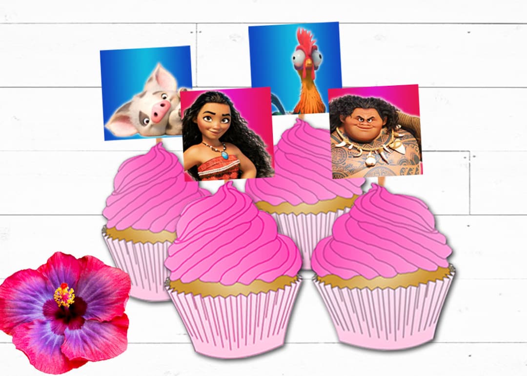 Moana Cupcake Toppers Printables Moana Party Decorations - Etsy