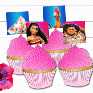 Moana Cupcake Toppers Printables | Moana Party Decorations | Disney Moana Birthday Decor | Moana Cake Topper | Instant Digital Download