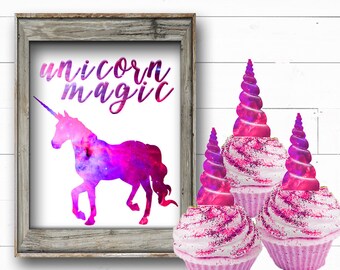 Unicorn Birthday Sign Printable | Galaxy Unicorn Party Decorations | Unicorn Birthday Decor | Unicorn Sign Printables | Digital Download