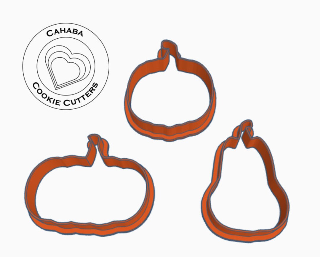 Pumpkin Cookie Cutters 3 Piece Set Fall Autumn Harvest Halloween Cookie
