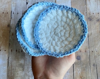 Crochet reusable facial round, facial wipe, makeup wipe, eco-friendly face scrubbie, washable face scrubbie, beauty facial round, PDF only