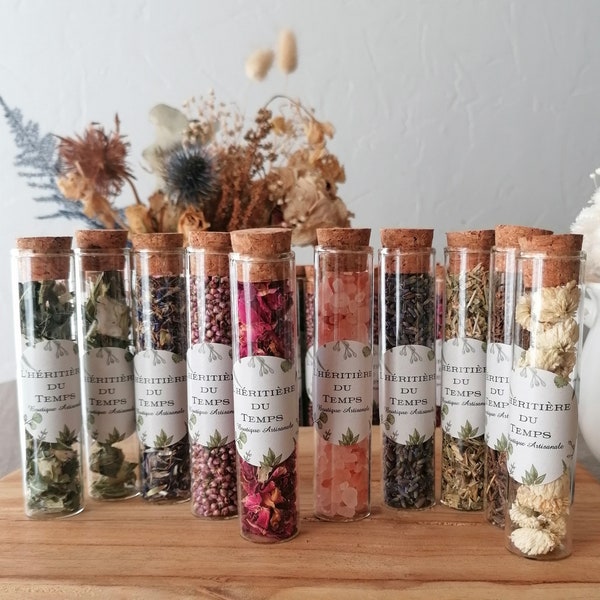 Vial of dried flowers. Herbal witch. Wicca. Ritual. Protection. Magic vial. Evil eye. Wicca