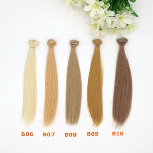Straight Doll Hair Weft: Synthetic Fiber for Custom Doll Wigs image 4
