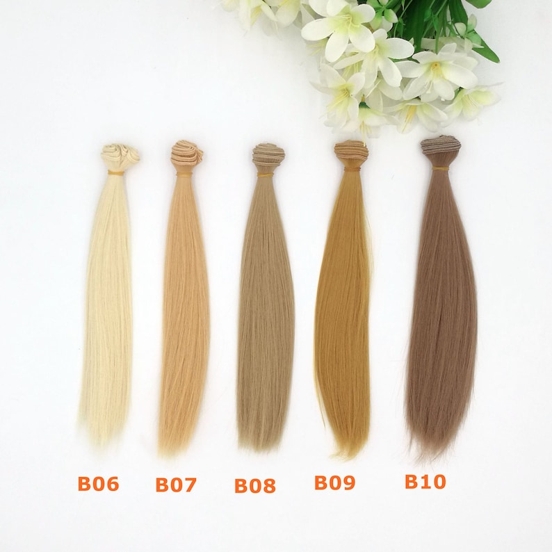 Straight Doll Hair Weft: Synthetic Fiber for Custom Doll Wigs image 4