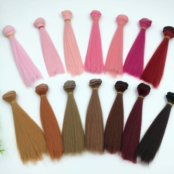 Trames de cheveux de poupée pour poupée BJD/SD/Monster high/Blythe faisant des poupées personnalisées perruque de poupée de cheveux synthétiques