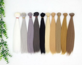Straight Doll Hair Weft: Synthetic Fiber for Custom Doll Wigs
