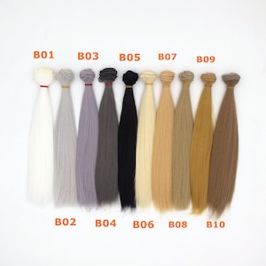Straight Doll Hair Weft: Synthetic Fiber for Custom Doll Wigs image 2
