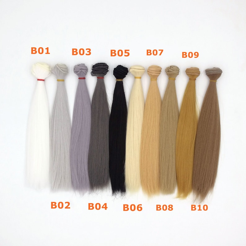 Straight Doll Hair Weft: Synthetic Fiber for Custom Doll Wigs image 2