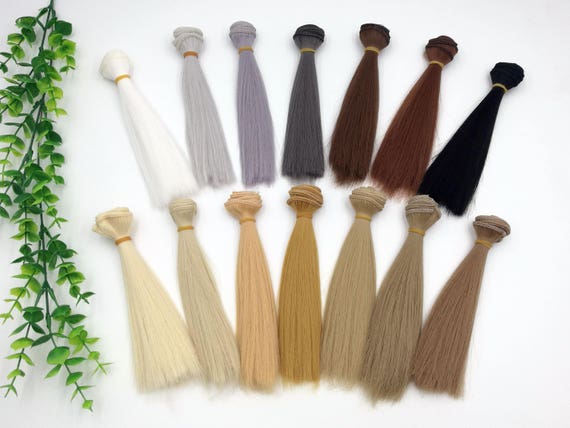 15cm Doll Hair Weft: Straight Synthetic Fiber for Custom Dolls