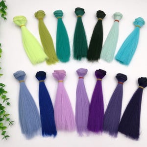 Straight Doll Hair Weft: Synthetic Fiber for Rerooting, DIY Wig (15cm*100cm)