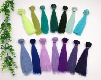 Straight Doll Hair Weft: Synthetic Fiber for Rerooting, DIY Wig (15cm*100cm)
