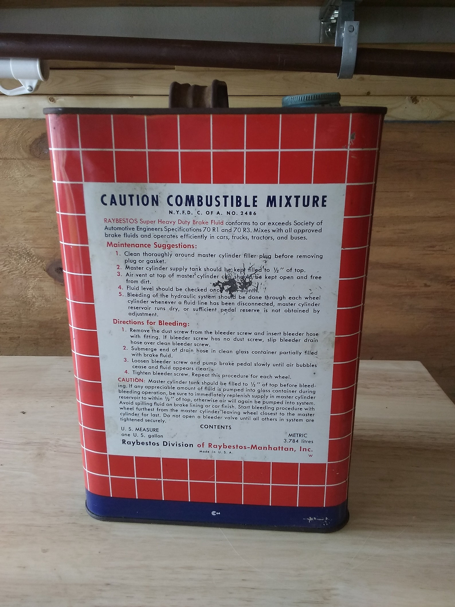 Vintage 1 Gallon Steel Can Etsy