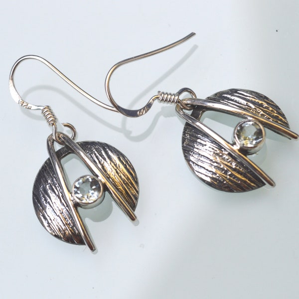 Orecchini In Argento Sterling Con Gemma Topazio Blu Cielo - Foto 3