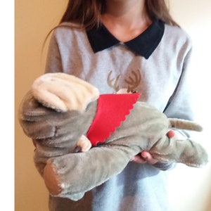 Steiff Floppy Ele Elephant Lying Sleeping Mohair Plush 1970s, ID