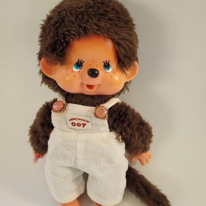 Vintage 1974 Sekiguchi Monchhichi Agent 007 Doll  Original Label made in Japan