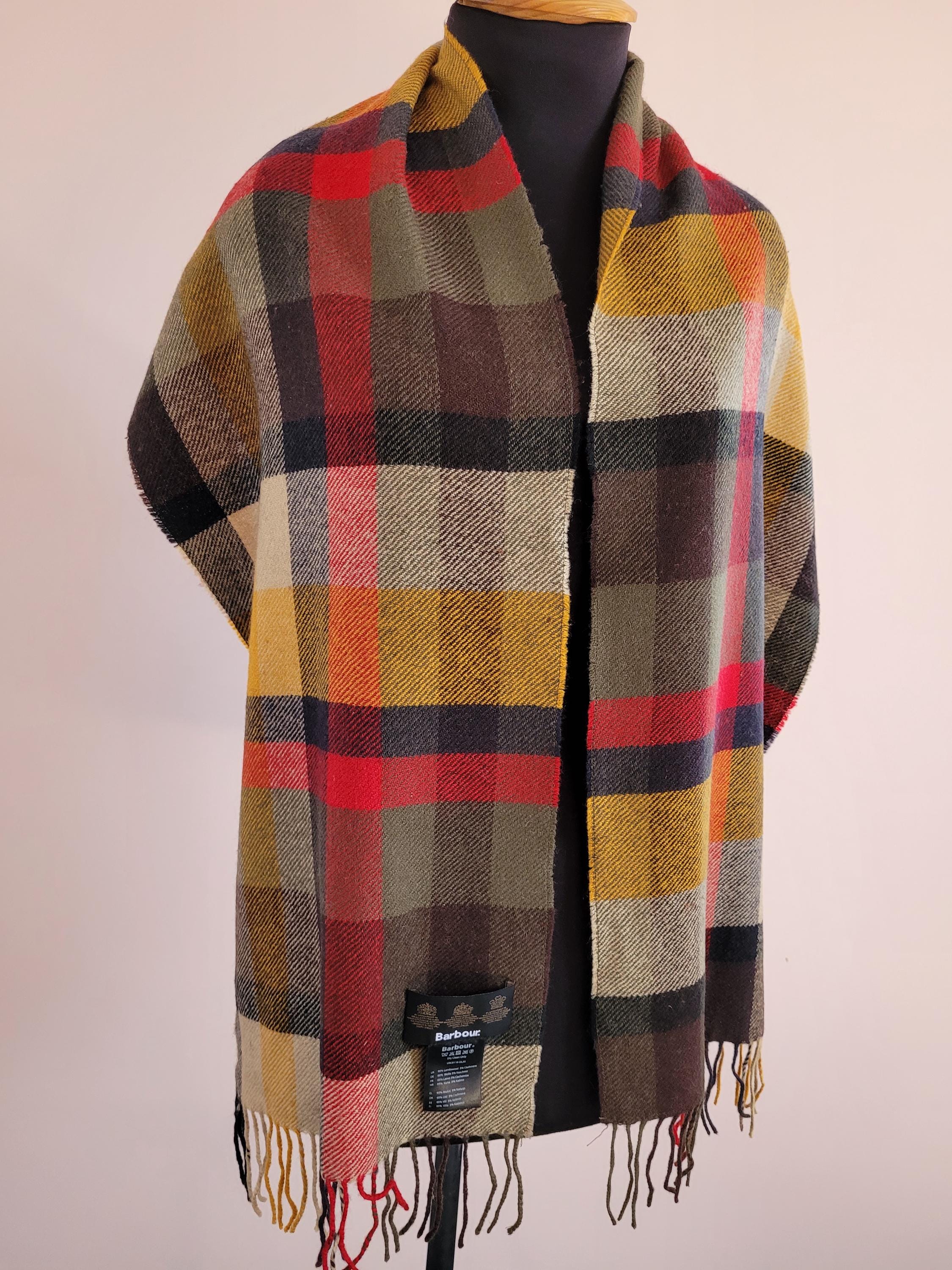 Sciarpa vintage in lana tartan Barbour realizzata in Scozia, 14